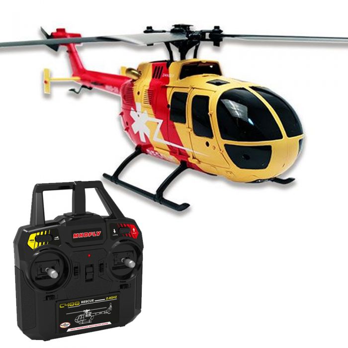 MHDFLY Hélicoptère Radiocommandé C400 Rescue Quadripale Débutant - JJMstore