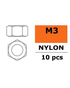 Écrou Hexagone M3 Nylon (10 Pcs)
