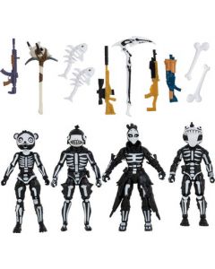 JAZWARES Pack 4 Figurines Fortnite Squad Mode Skull