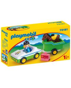 Cavaliere avec Voiture et Remorque Playmobil 123 - 70181