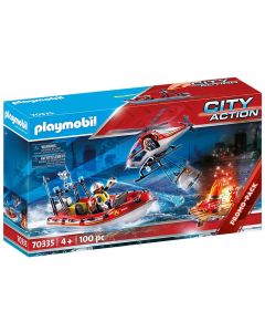 Brigade de Pompiers avec Bateau et Hélicoptère - Playmobil City Action -  70335