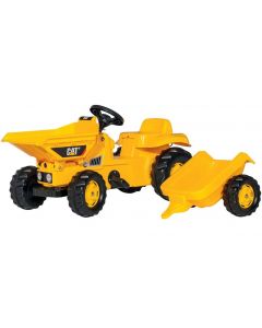 Tracteur Rolly Kid Dumper CAT Benne basculante avec Remorque Rolly Toys - 024780
