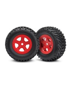 TRAXXAS 7674R Roues Montees Collees Sct Rouge - Latrax - JJMstore