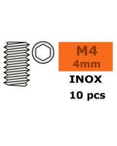 Vis Sans Tête 6 Pan M4X4 Inox (10 Pcs)